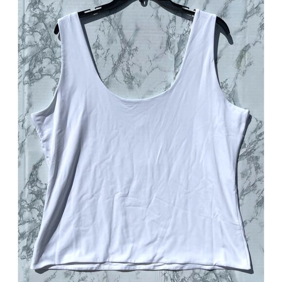 And Now This White Sleeveless Tank Top 3X Polyester Blend Womens Plus Size - Picture 2 of 8